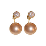 Load image into Gallery viewer, 2-in-1 Zircon Faux Pearl Stud Earrings Real Gold Plated N6H156