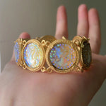 Load image into Gallery viewer, Mermaid Iridescent Disc Cuff Heavy-Duty Bangle N6F311