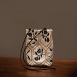 Load image into Gallery viewer, Hand Embroidered Cotton Crossbody Phone Bag S5P812