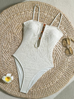 Load image into Gallery viewer, Solid Color Jacquard One-Piece Swimsuit Women N6C298