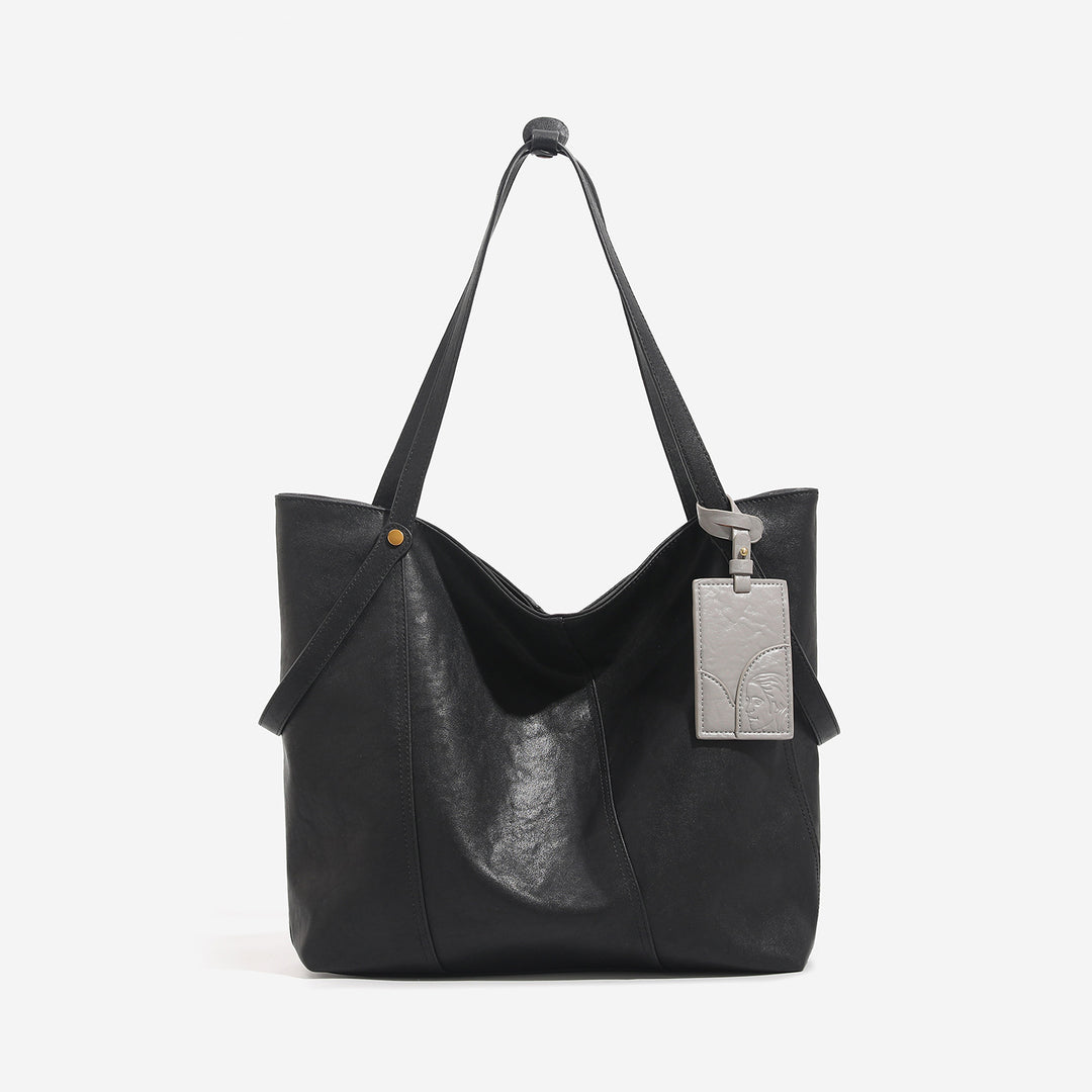 Classic Vintage Stitching Detail PU Leather Tote Bag N6C047