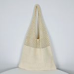 Load image into Gallery viewer, Women's Woven Cutout Knit Bucket Tote Bag N6J171