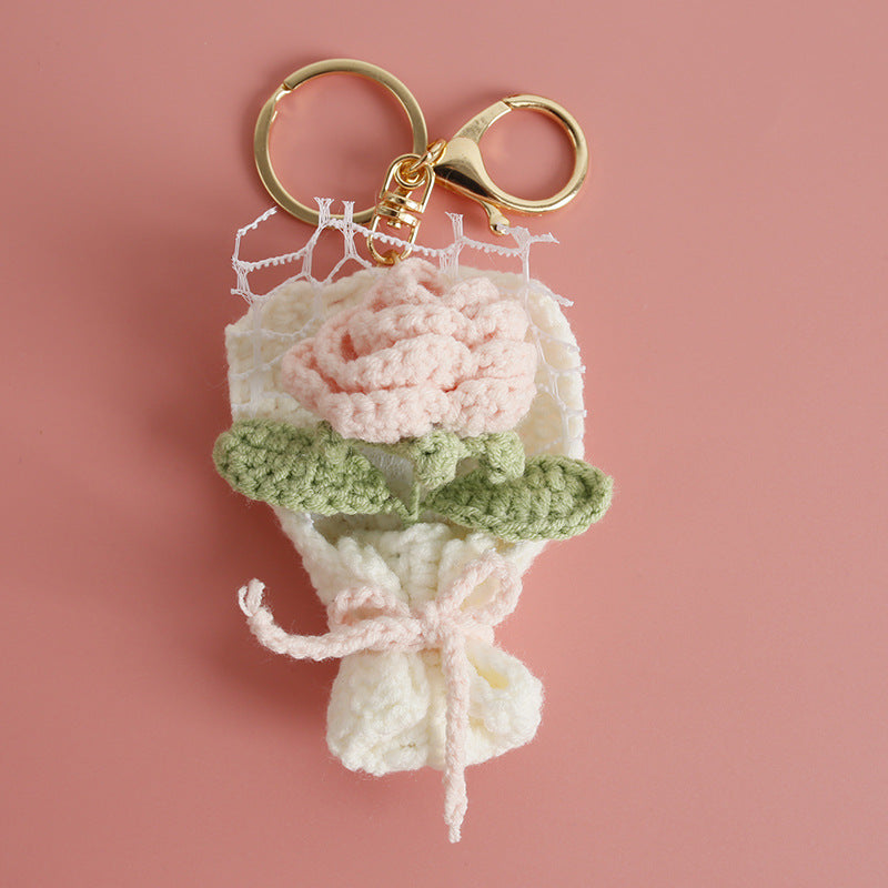 Intricate Crochet Bouquet Bag Charm Handmade N6G035