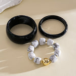 Load image into Gallery viewer, Oversized Acrylic Ombré Beaded Bangle Set 3-Piece N6H077