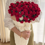 Load image into Gallery viewer, Handmade Crochet Rose Bouquet Throw Blanket Floral N6G001