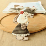 Load image into Gallery viewer, Cute Rabbit Brooch Red Flower Plaid Dress Fabric N6G027