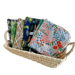 Load image into Gallery viewer, Embroidered Cotton Square Pouch L-Zipper Organizer S5P286