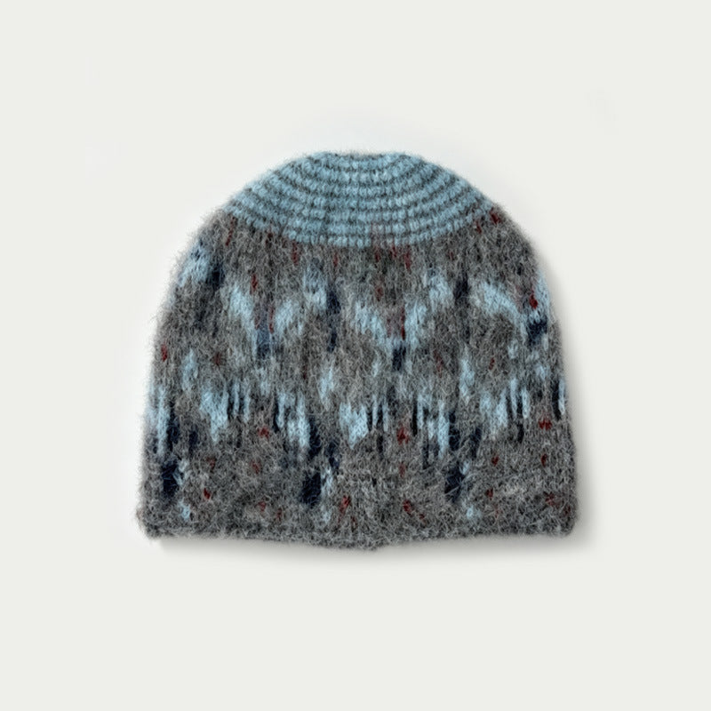 Unisex Wool Blend Jacquard Knit Beanie N6J110