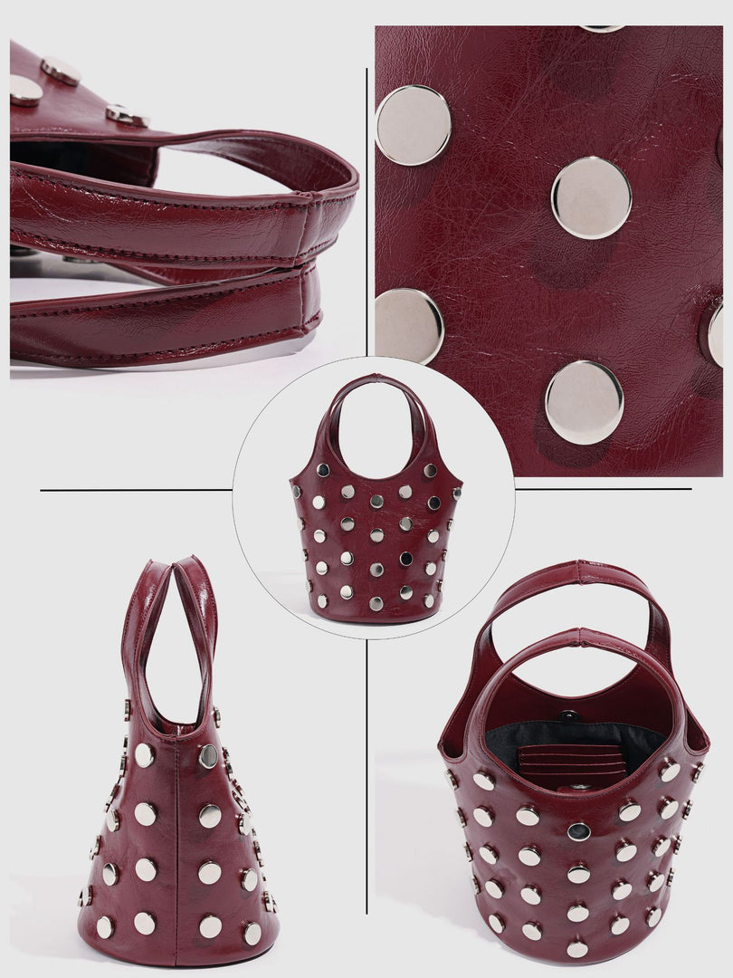 Tortoise Print Rivet Bucket Bag Women N6C028