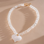 Load image into Gallery viewer, Womens Heart Acrylic Beaded Necklace N6K186