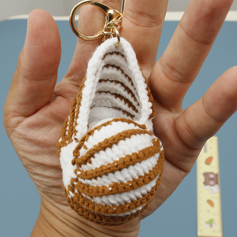 Hand Crochet Conch Keychain Ocean Sea Creature Charm N6G078