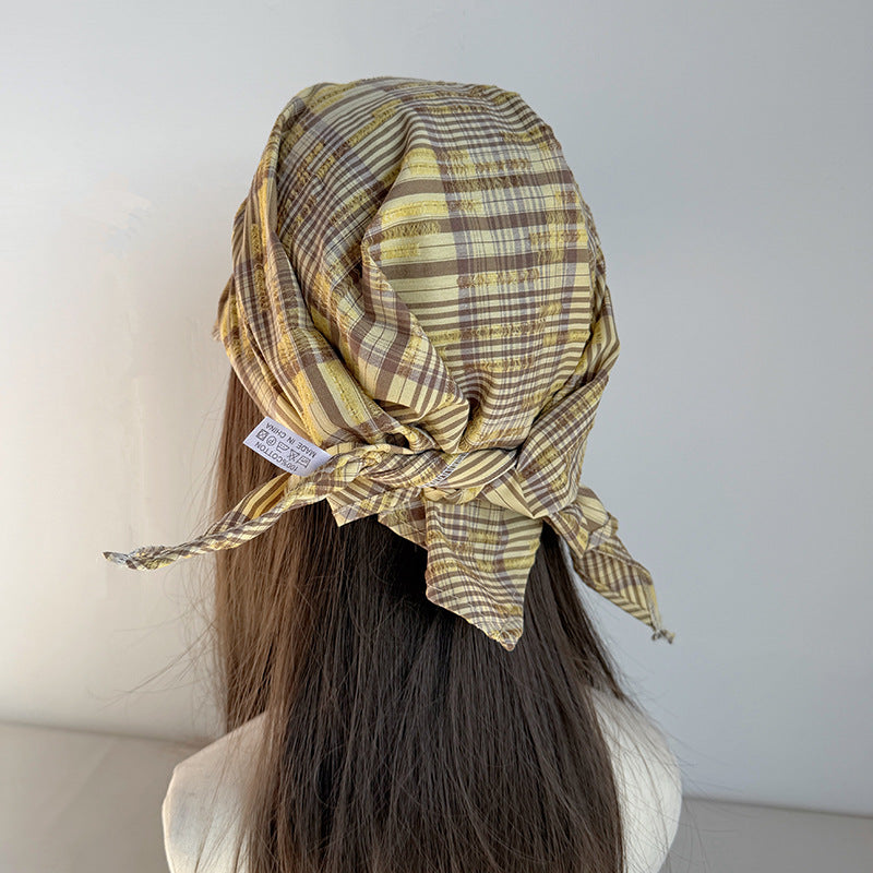 Gingham Bandana Baseball Cap Women N6C388
