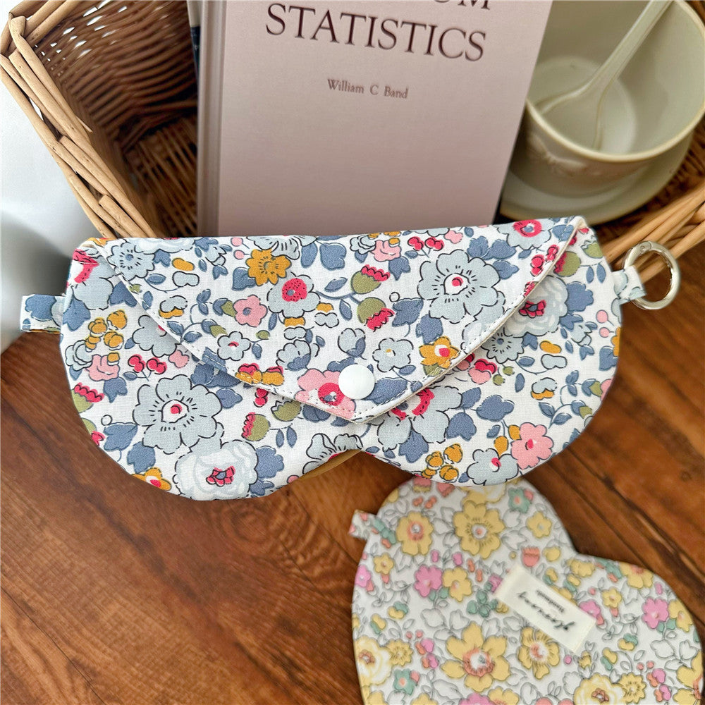 Vintage Floral Cotton Love Glasses Case Eyeglass Pouch N6F117