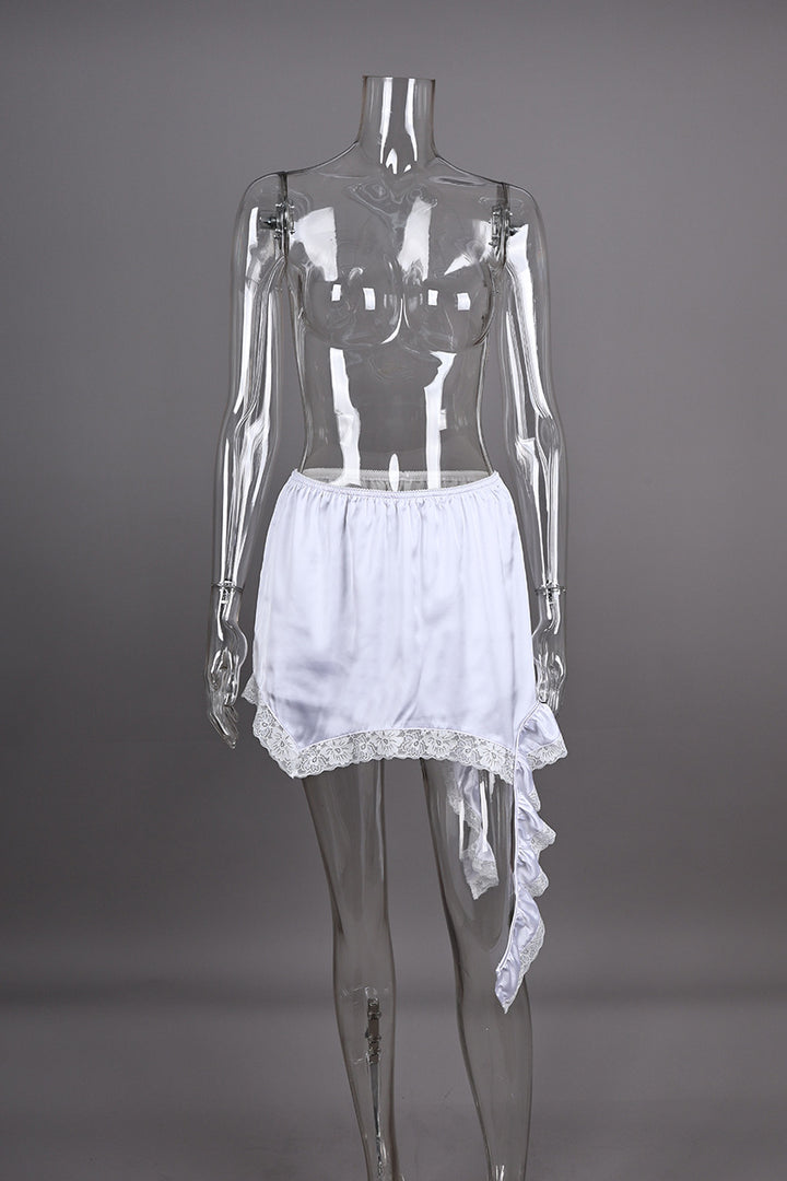 Lace Asymmetrical Pencil Skirt Women N6A190