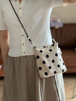 Load image into Gallery viewer, Polka Dot Stripe Cotton Linen Crossbody Bag N6F132