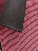 Load image into Gallery viewer, Corduroy Blend Leather Collar Jacket Women N6C138