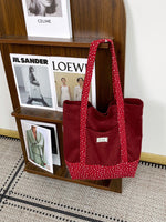 Load image into Gallery viewer, Women's Large Floral Color-Block Suede-Feel Tote Bag N6J210