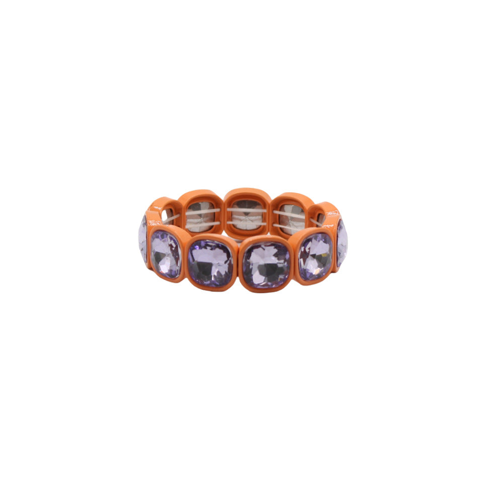 Glass Floral Handband Cuff Enamel Crystal  S5P155