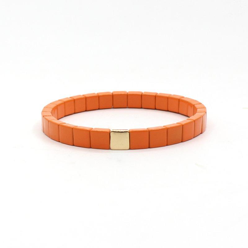 Bohemian Tile Bracelet Steel Enameled Plated S5P144