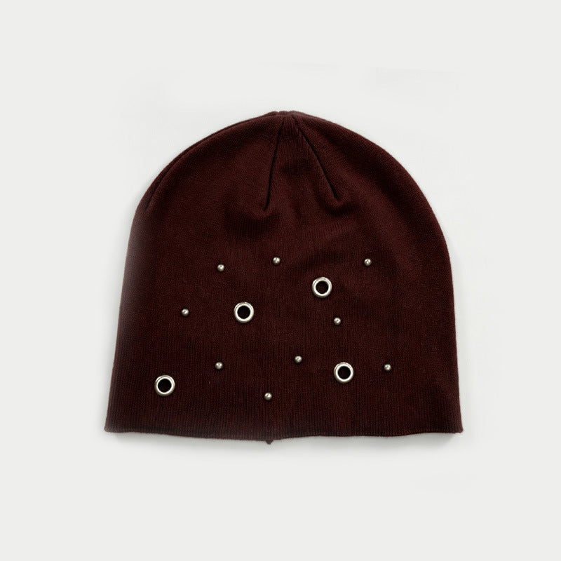Unisex Acrylic Knit Cutout Beanie N6J127