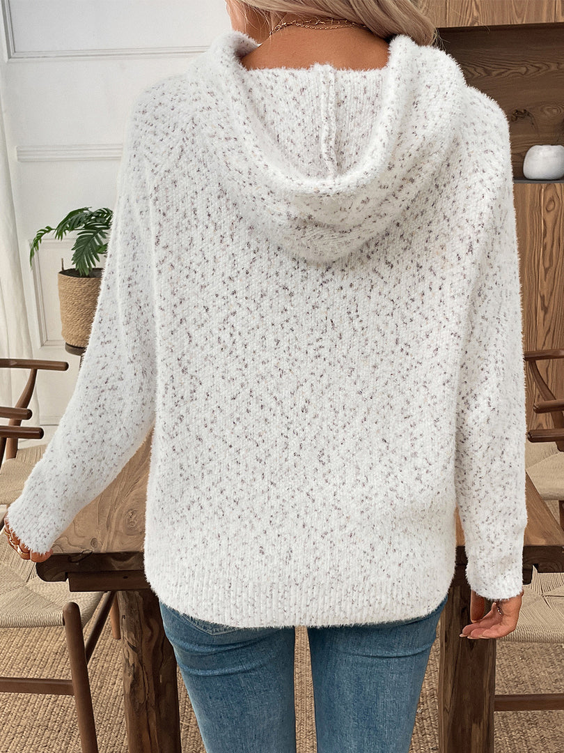 Loose Hooded Chenille Knit Sweater Women Soft Warm N6H266