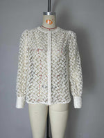 Load image into Gallery viewer, Elegant Floral Lace Blouse Women Round Neck N6D097