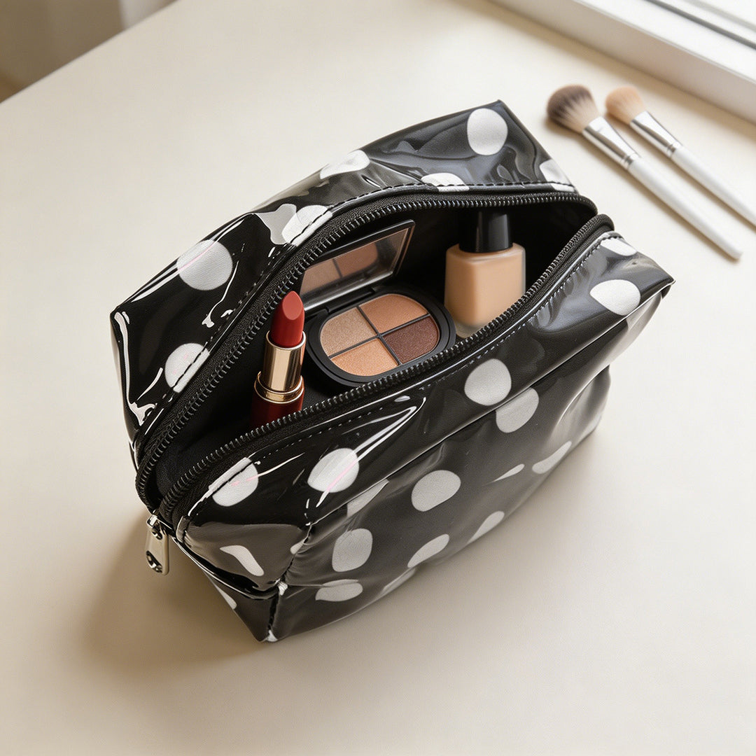 Unisex Glossy Color-Block PVC Mini Pouch N6J244