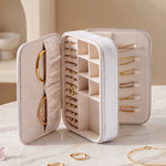 Load image into Gallery viewer, Double Zipper Jewelry Box PU Leather Storage Case N6G104