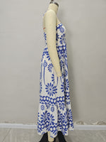 Load image into Gallery viewer, Ethnic Print Off-Shoulder Cross Beach Dress Women N6C255