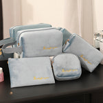 Load image into Gallery viewer, Flannel Cosmetic Bag Set Large Capacity Travel Organizer N6G278