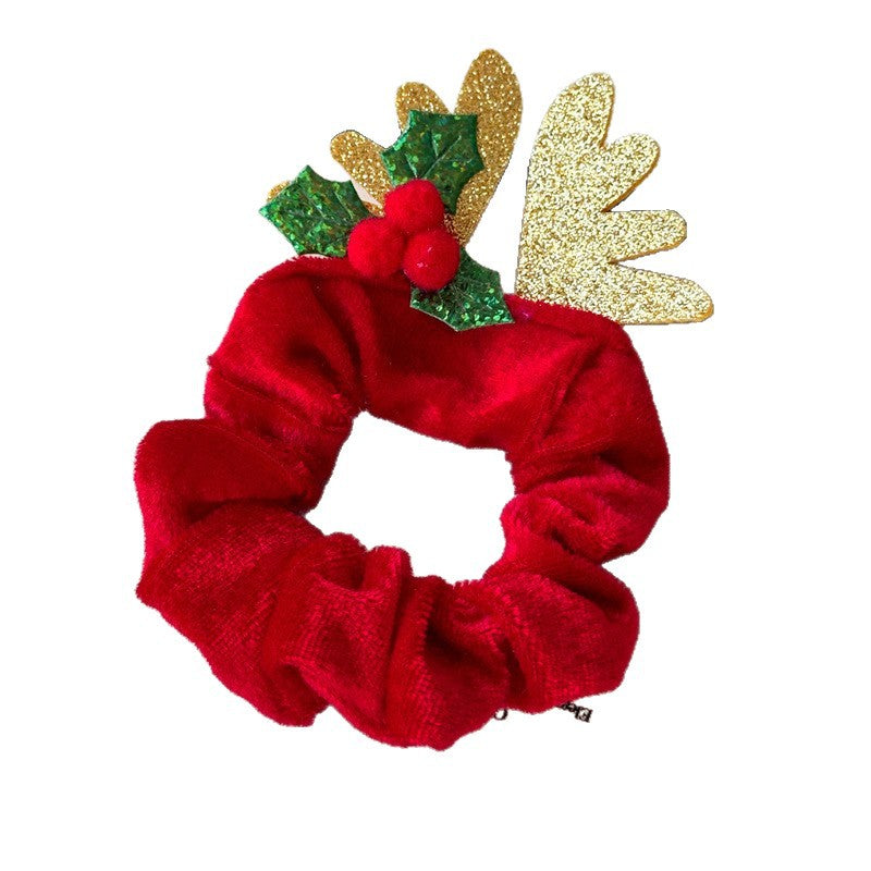 Velvet Reindeer Antler Christmas Scrunchie N6K003