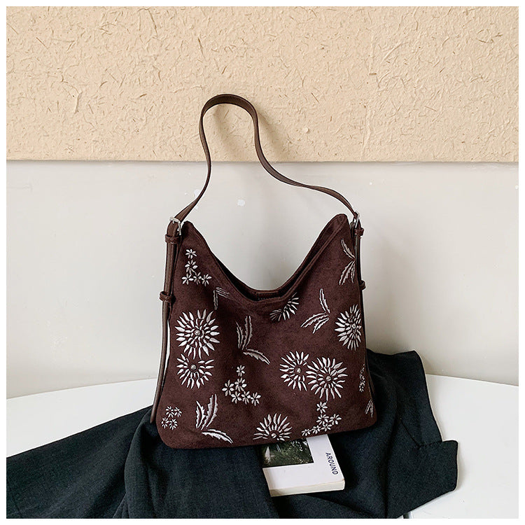 Women's Suede Tote Shoulder Crossbody Bag N6J180