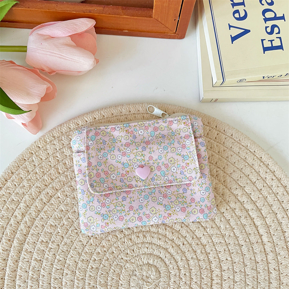 Floral Double Layer Coin Wallet Women Large Capacity S5P872