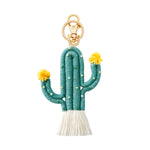 Load image into Gallery viewer, Cactus Charm Handmade Natural Stone Alloy Keychain N6G039
