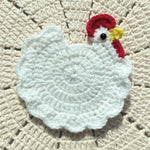 Load image into Gallery viewer, Hand Crochet Hen Coaster Chicken Shape Yarn Mat N6G050