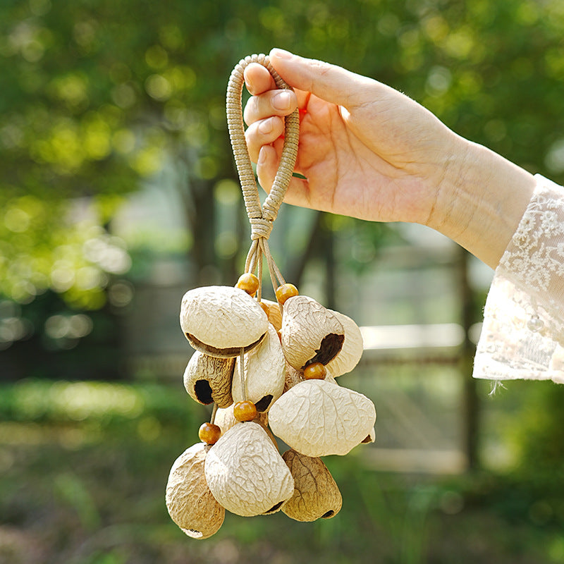Natural Seed Pod Wind Chime Bag Charm Hanging N6F306