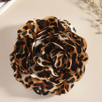 Load image into Gallery viewer, 14cm Leopard Print Large Fabric Flower Brooch N6F281