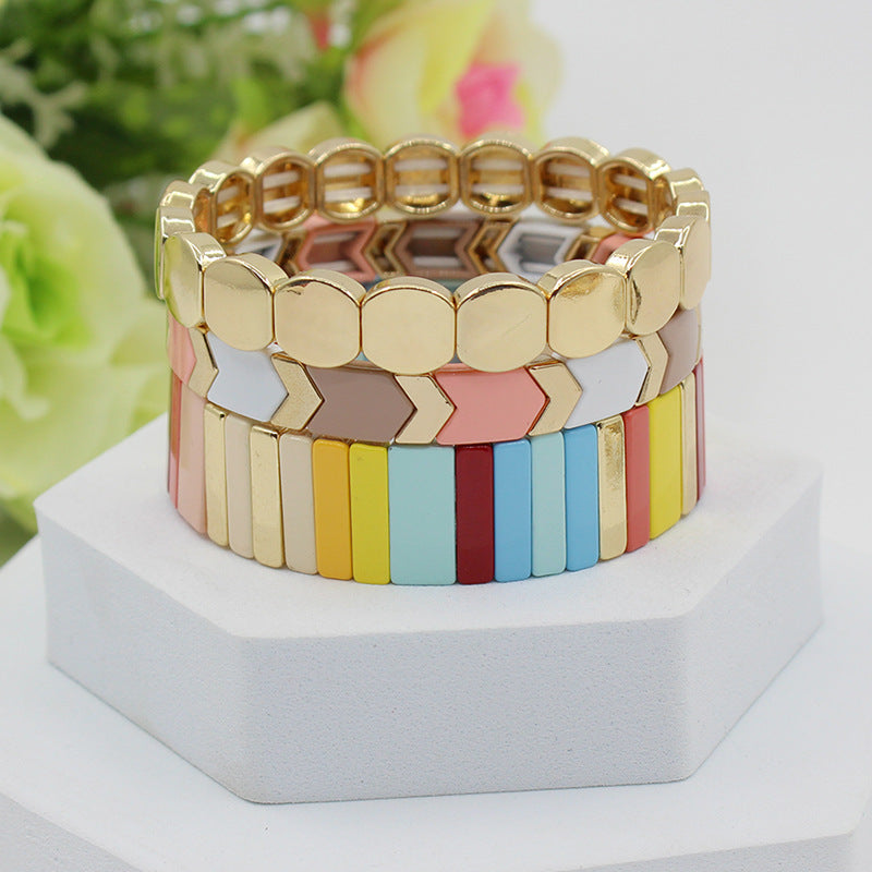 Enamel Bracelet Stove-Enameled Adjustable Elastic S5P035