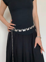 Load image into Gallery viewer, Silver Butterfly Waist Chain Women S925 N6C156