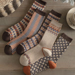 Load image into Gallery viewer, Double Needle Knit Plaid Mid-Calf Socks Women N6H023