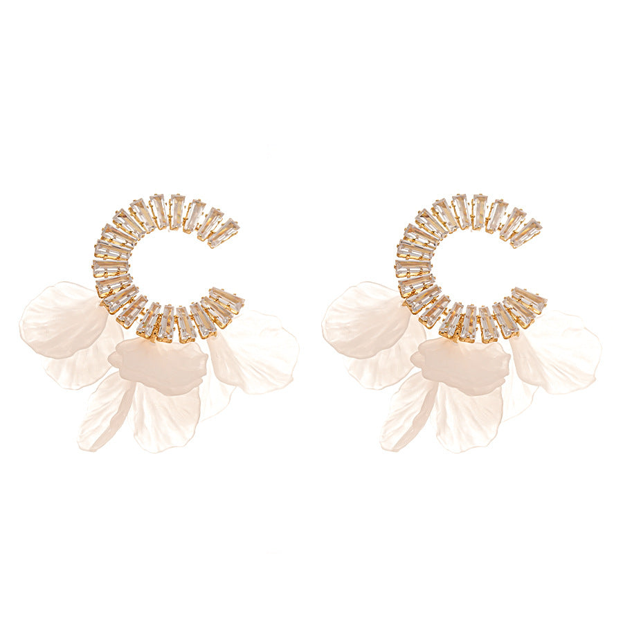Petal Crystal Studs Acrylic Prong-Set S5P045