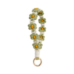 Load image into Gallery viewer, Daisy Flower Keychain Handwoven Wristlet Spring Coil N6G040