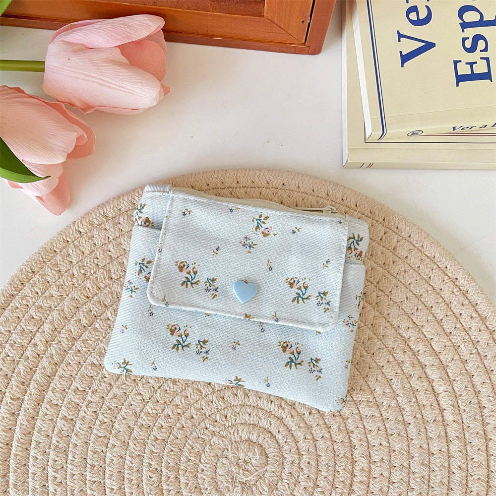 Floral Double Layer Coin Wallet Women Large Capacity S5P872