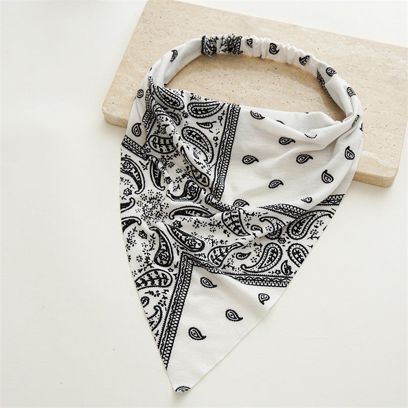 Vintage Amoeba Print Stretch Triangle Hair Scarf  N6H132