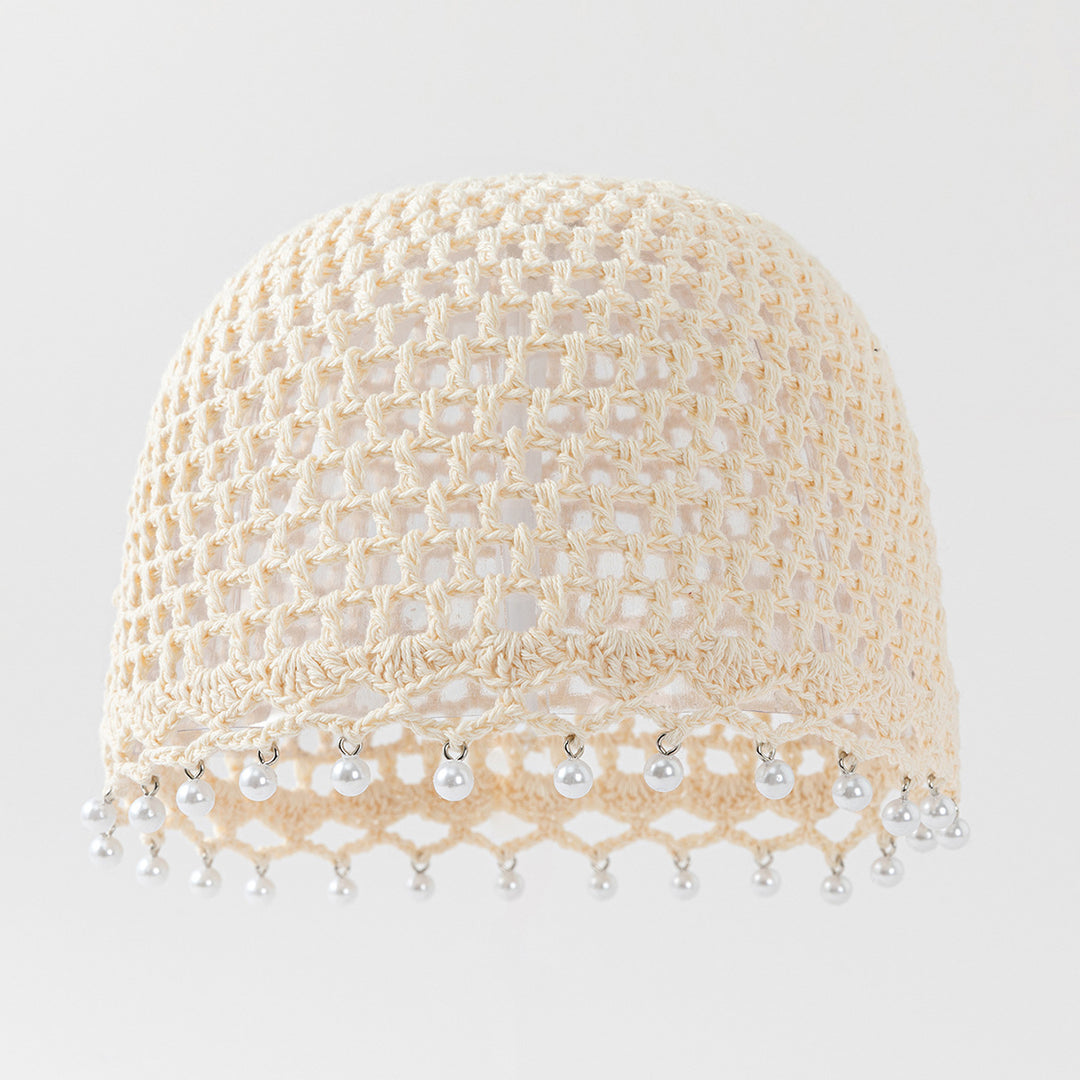 Hand Crochet Pearl Cotton Cap Women N6G214