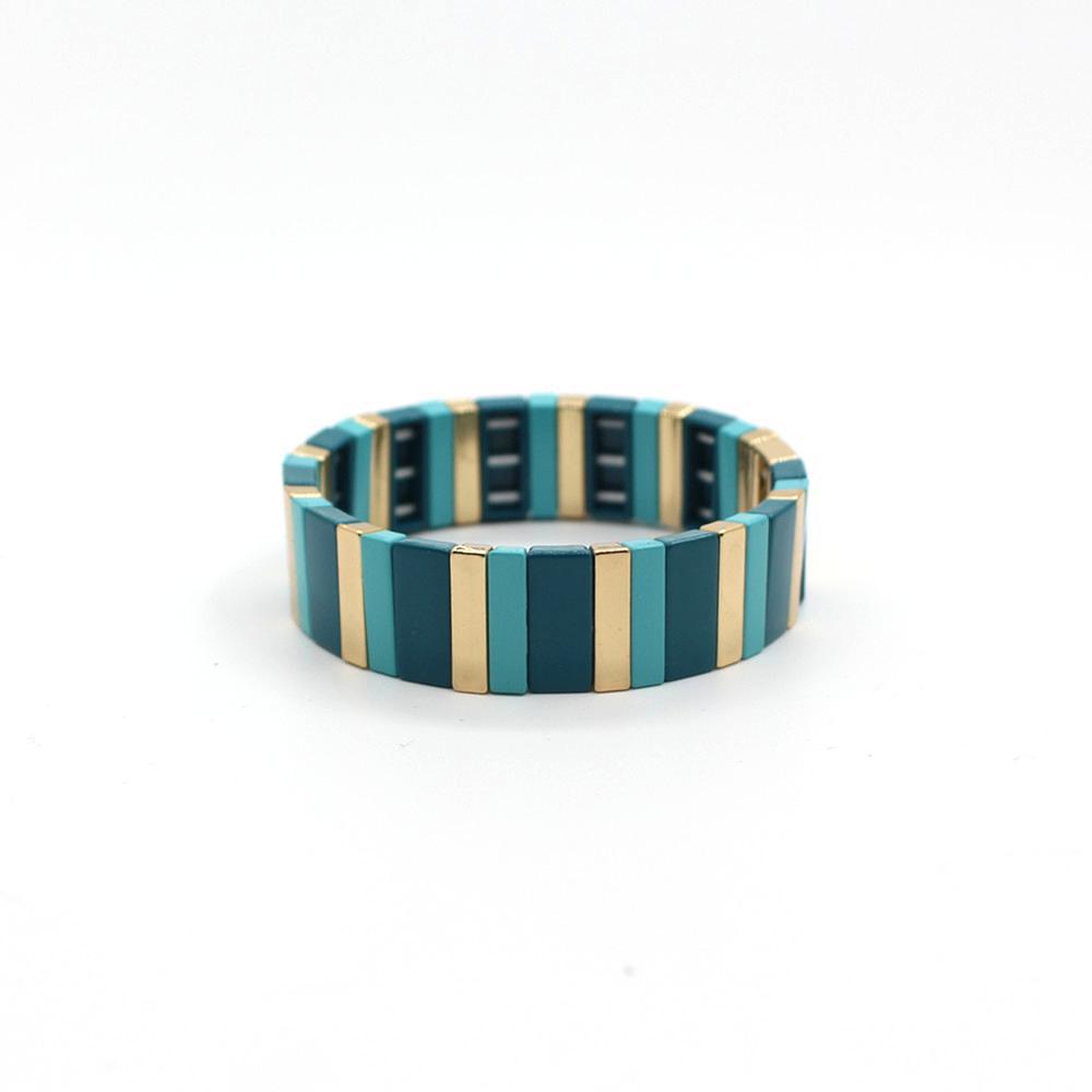 Vitreous Tile Bangle Zinc Alloy Saturation Gradient S5P264