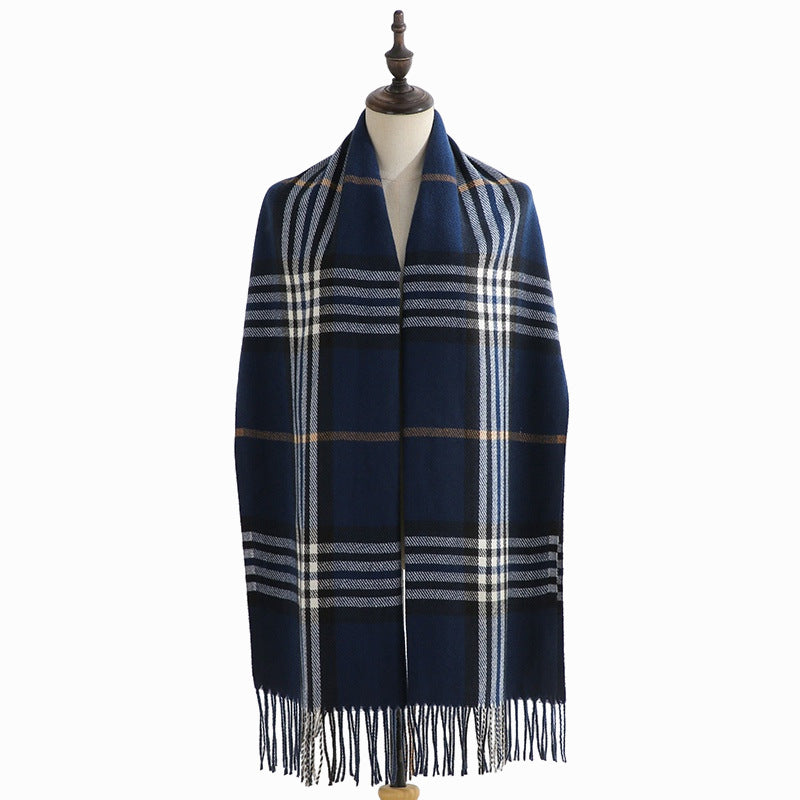Plaid Pattern Faux Cashmere Wrap  M5A226