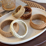 Load image into Gallery viewer, Boho Ethnic Bamboo Woven Bangle Round Niche Luxury N6F280