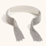 Load image into Gallery viewer, Fringe Cuff Bracelet Steel Gold Plated Rotating Ring S5P246