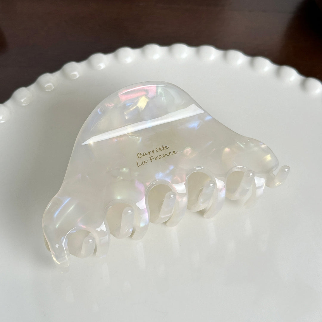 Gold Logo Acetate Hair Claw Clip Women N6C348